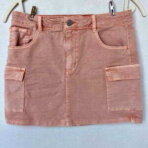 90's, Y2K. Retro Pink Denim Mini Skirt Sz (14) Girls XL or Womens XS